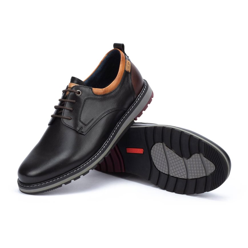 Men's Pikolinos BERNA Lace Up Shoes Black | NZ P9851A7